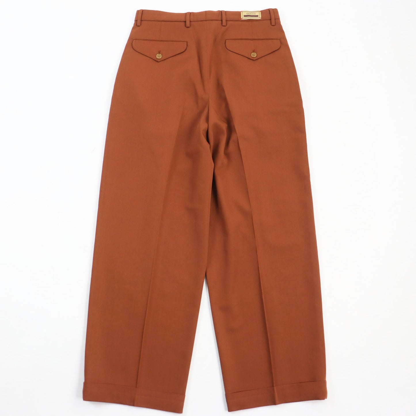 Gucci Wool Tro rs with Logo Brown 44