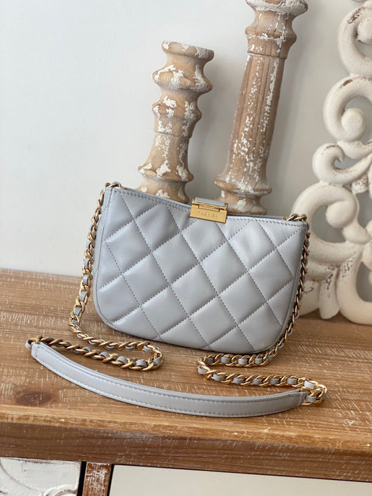 CHL - Small Hobo Bag Gold Hardware Grey For Women Handbags, Shoulder Bags 7.5in/19cm