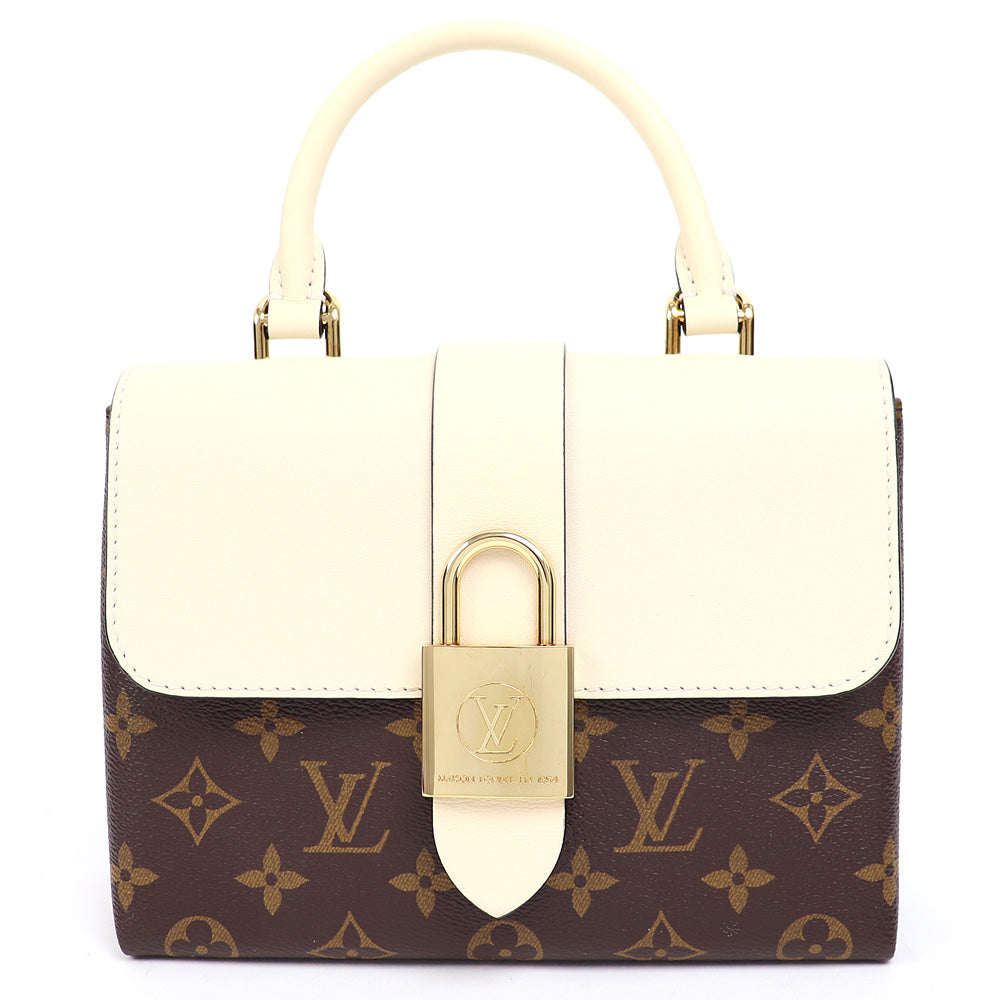 Louis Vuitton Locky BB Monogram Creme Shoulder Bag Leather