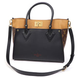 Louis Vuitton On My Side MM Noir Brown Monogram Canvas Leather 2way