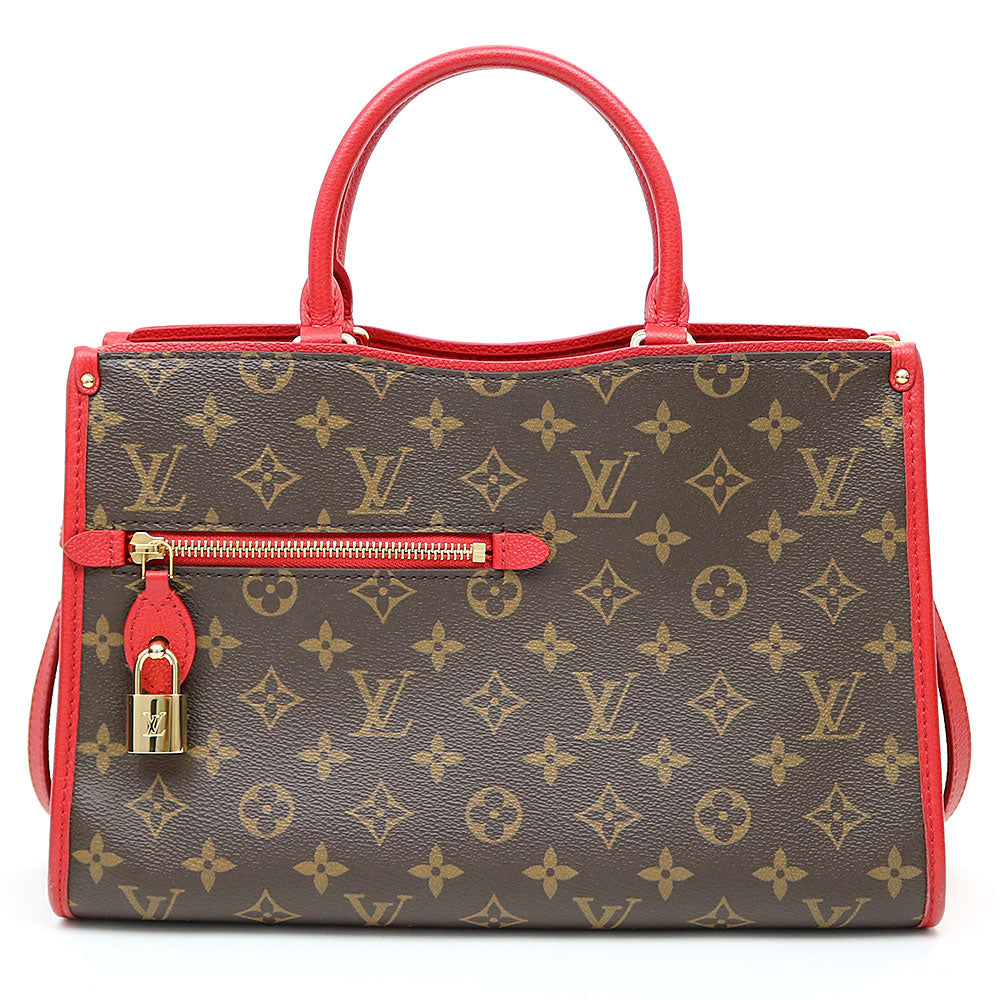 Louis Vuitton Popincourt PM Monogram Rouge Grain Calf Tote Bag