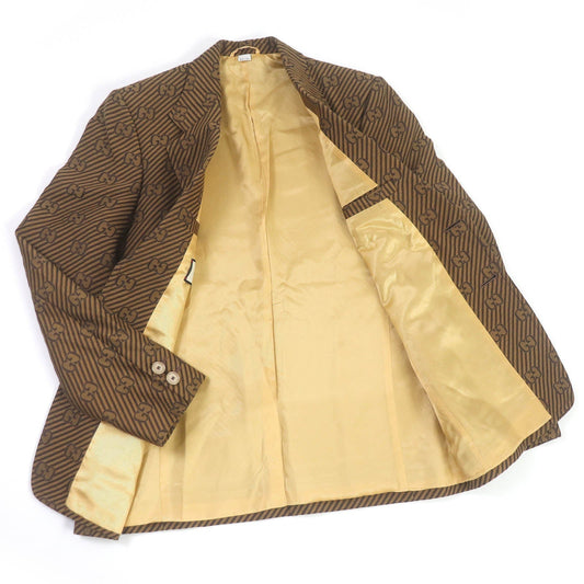 Gucci GG Jacquard Striped Blazer Brown
