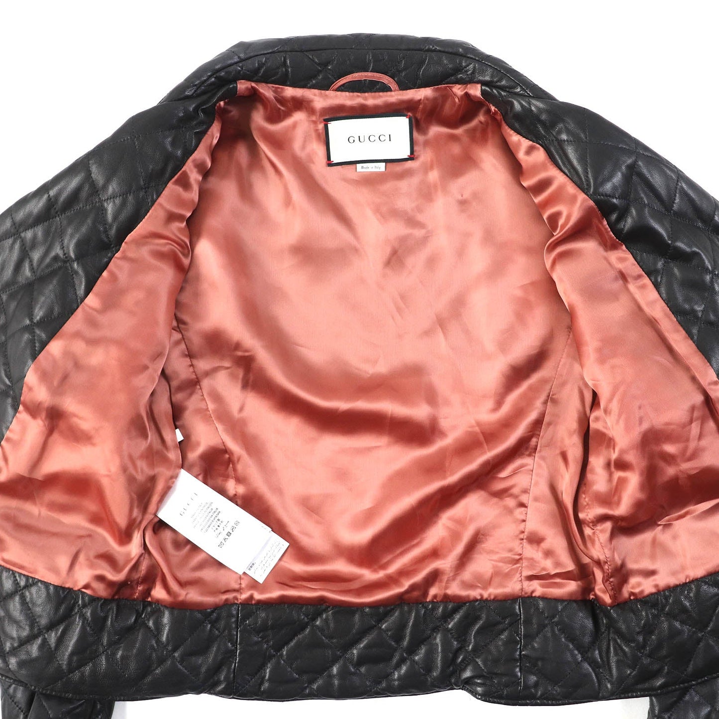Gucci Pearl logo Rider Jacket Lamb Leather Jacket