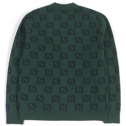 Gucci Wool GG Jacquard Cardigan XS Green