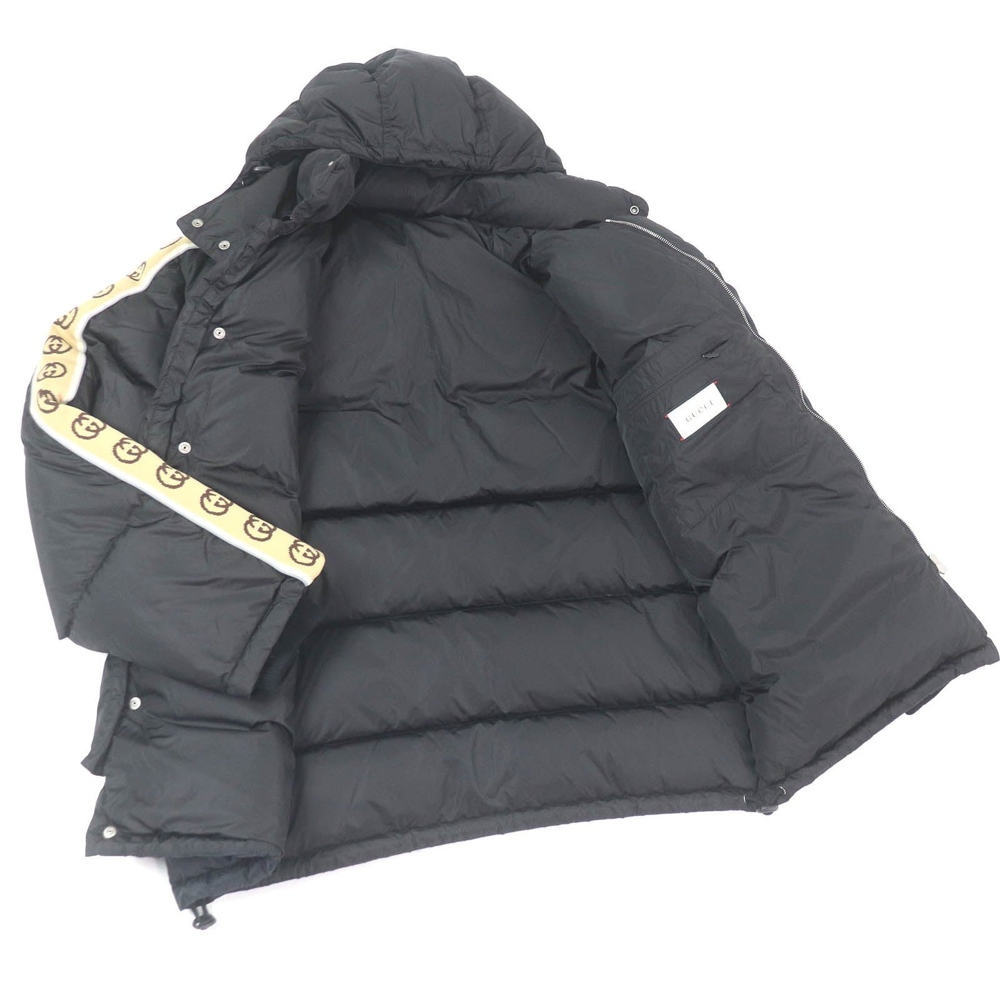 Gucci GG Jacquard Nylon Wool Down Coat