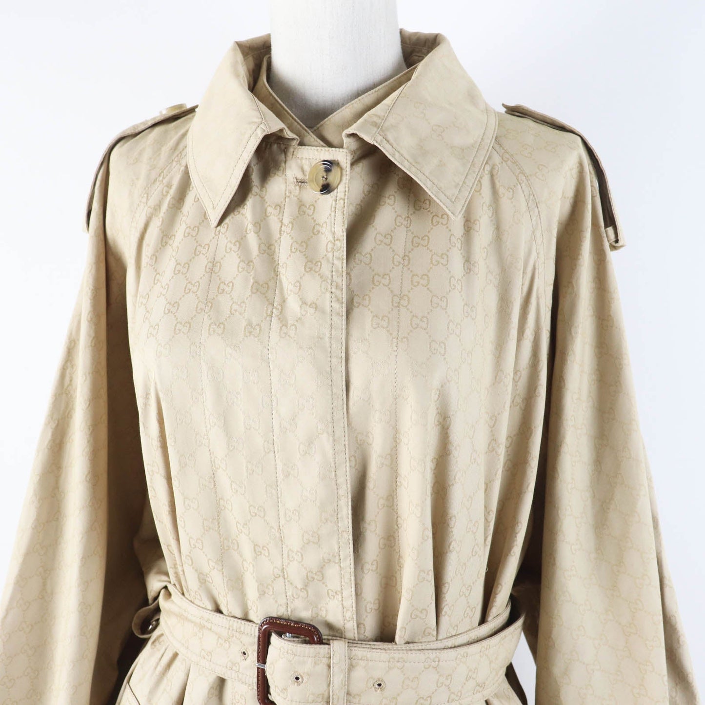 GUCCI Women's Trench Coat, Cotton Nylon, Beige