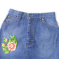 GUCCI Denim Skirt Floral Embroidery