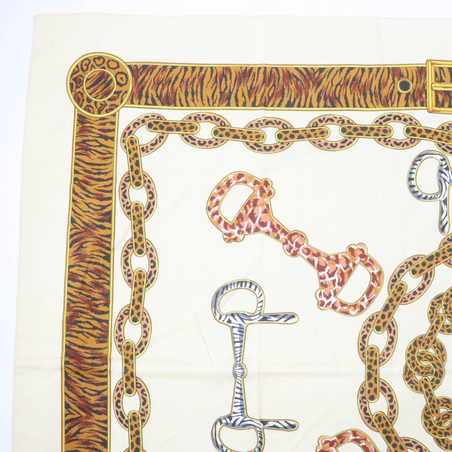 Gucci Stall Animal Pattern Horsebit Cotton Large Shawl