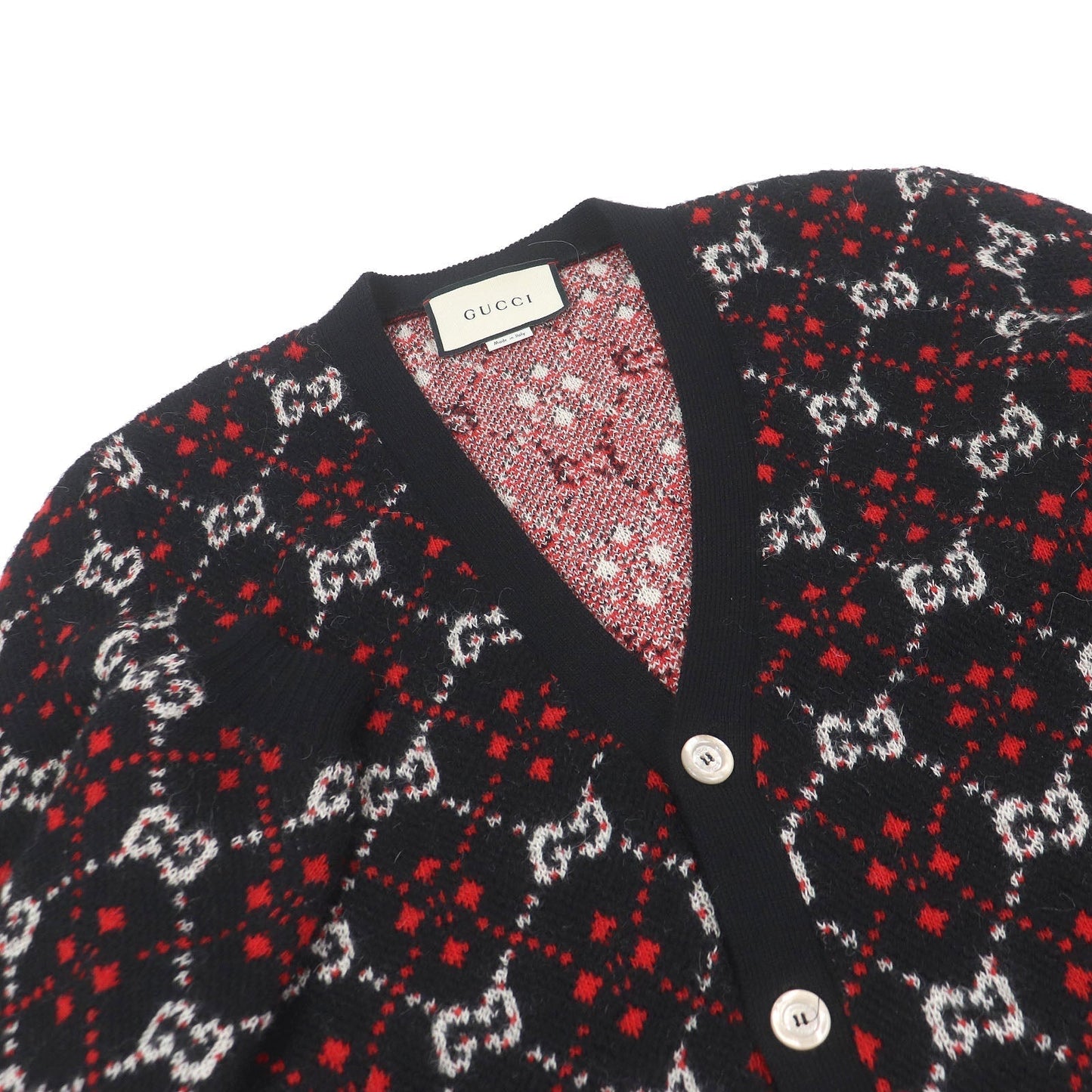 Gucci GG Diamond Argyle Alpaca Wool Cardigan