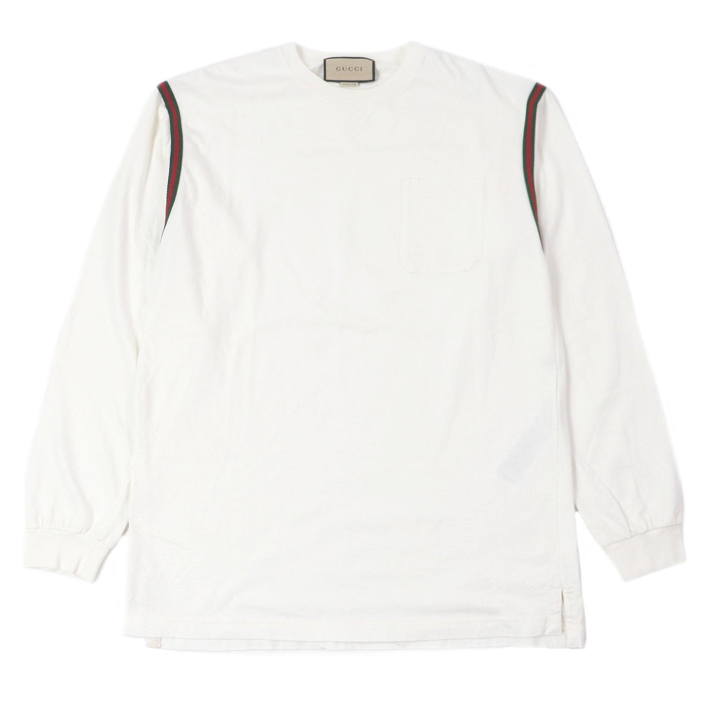 Gucci Web line logo embroidery cotton wool long-sleeved T-shirt