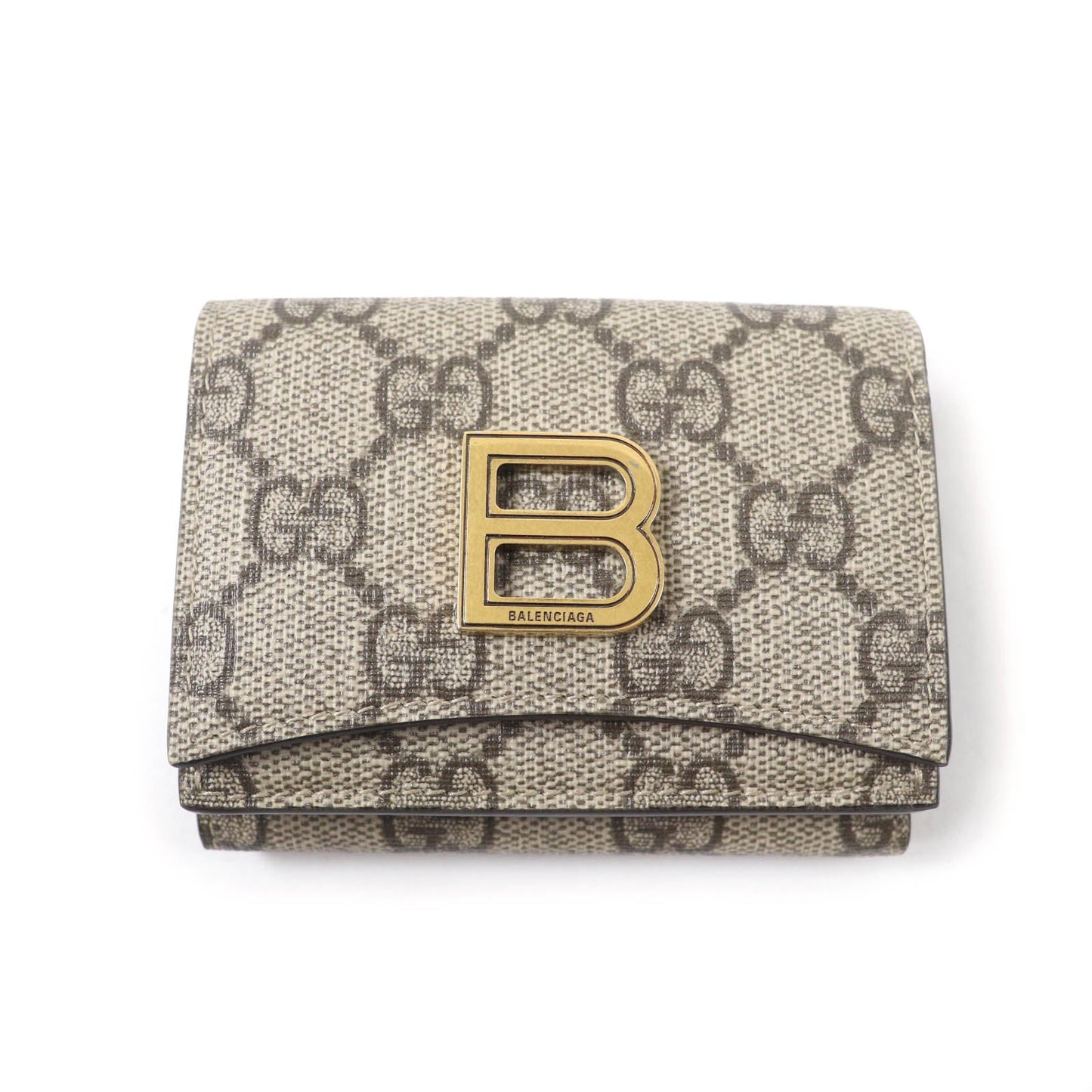 Gucci×Balenciaga Tri-fold wallet GG Supreme Canvas Wallet