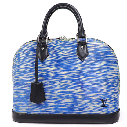 Louis Vuitton Alma PM Epi Denim Leather Handbag Boston Bag Blue