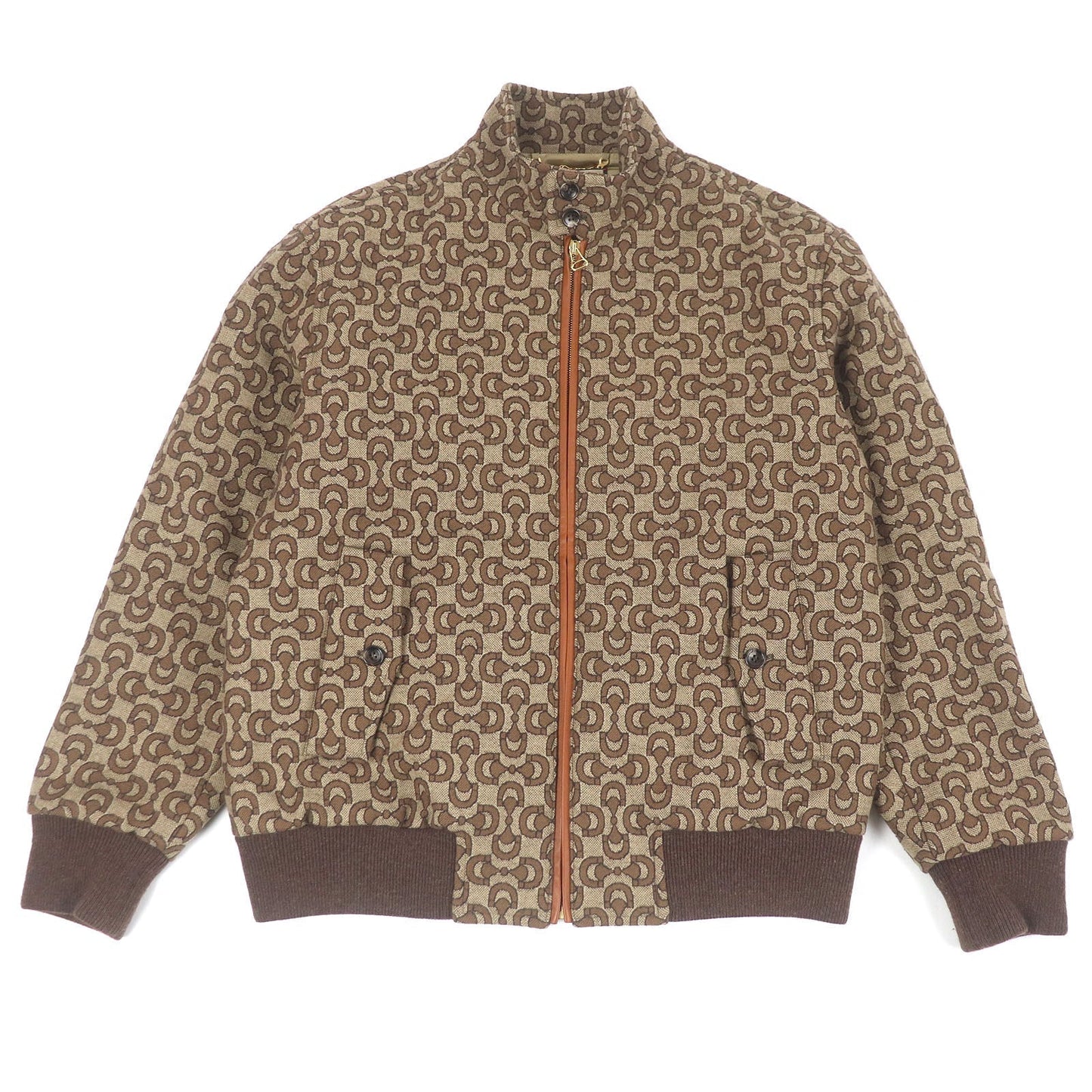 Gucci Blouson Horsebit Jacquard Wool Jacket