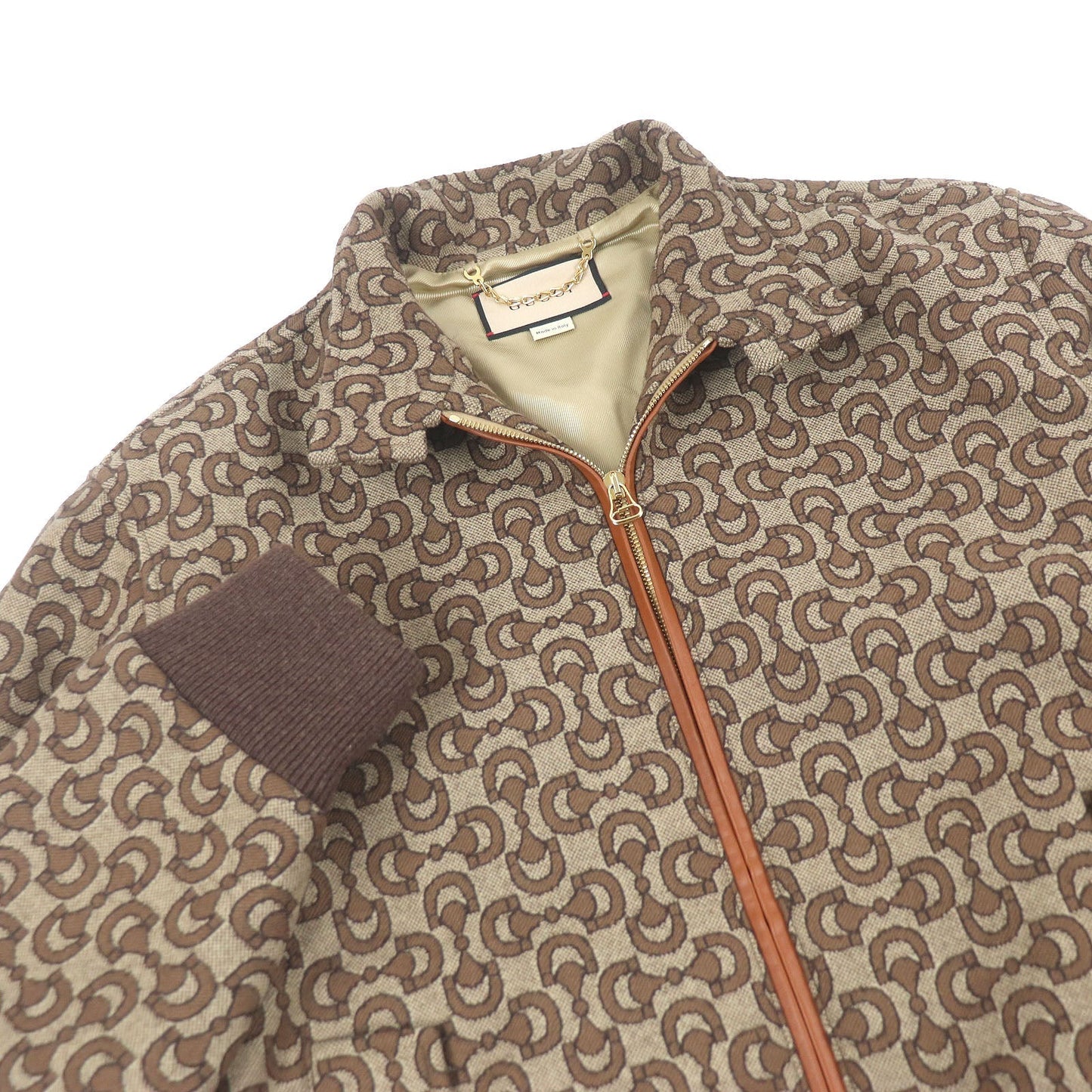 Gucci Blouson Horsebit Jacquard Wool Jacket