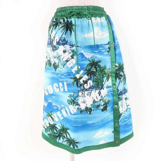 Gucci Los Angeles Palm Tree Print Cotton Skirt