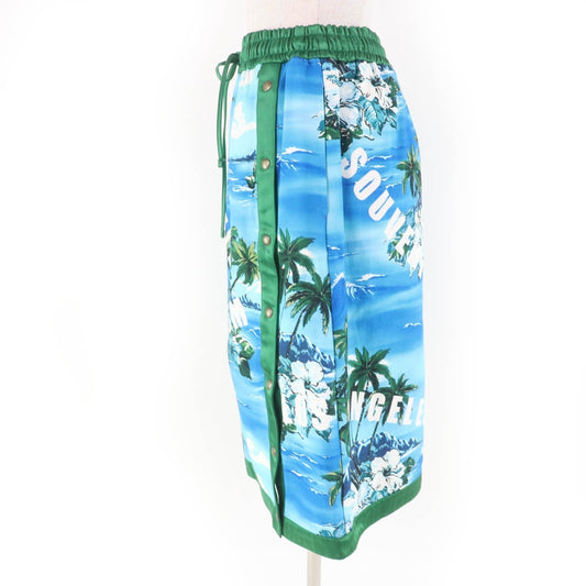 Gucci Los Angeles Palm Tree Print Cotton Skirt