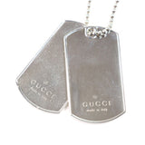 Gucci Logo engraved Double dog tag Silver 925 Necklace