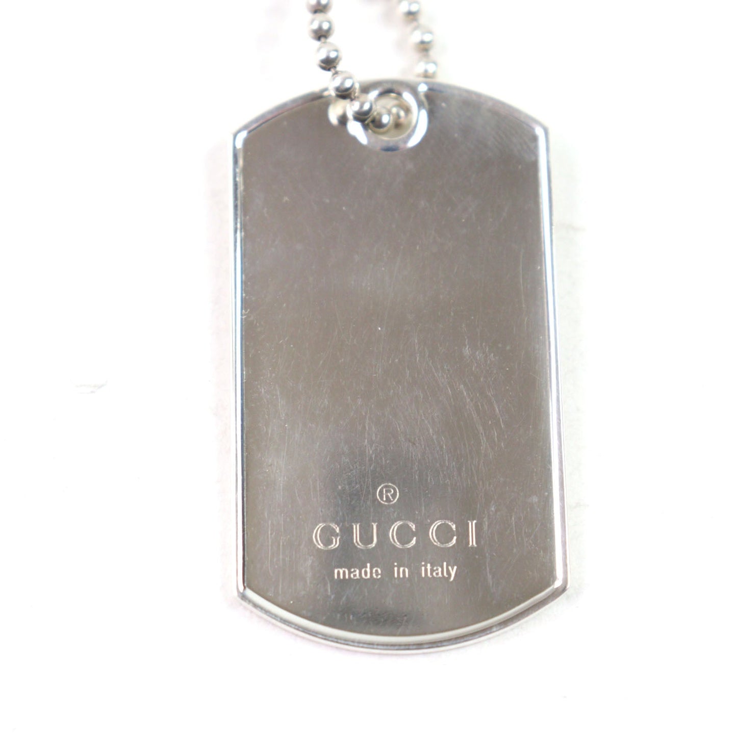 Gucci Logo engraved Double dog tag Silver 925 Necklace