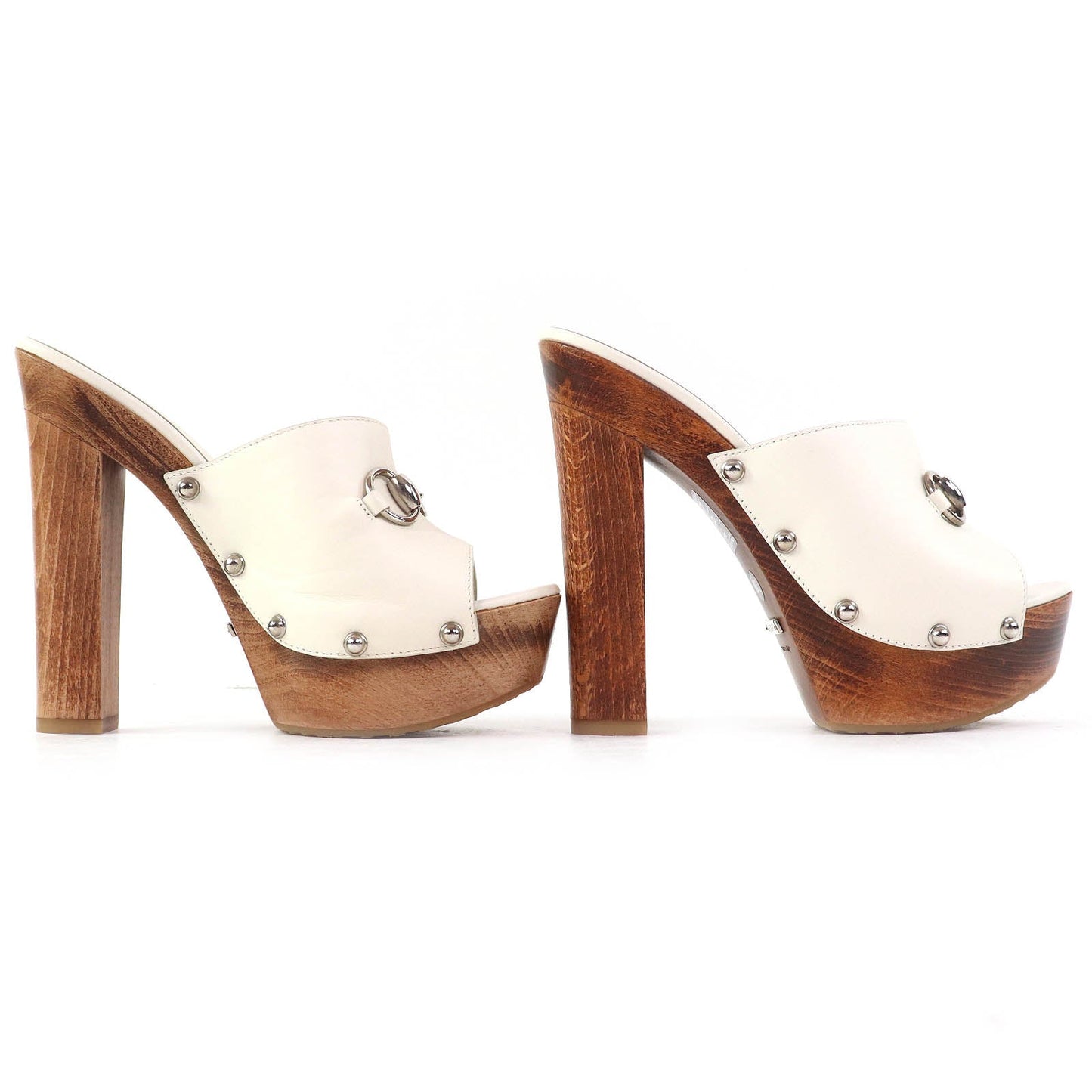 Gucci Horsebit Leather Wood Sole Sandals