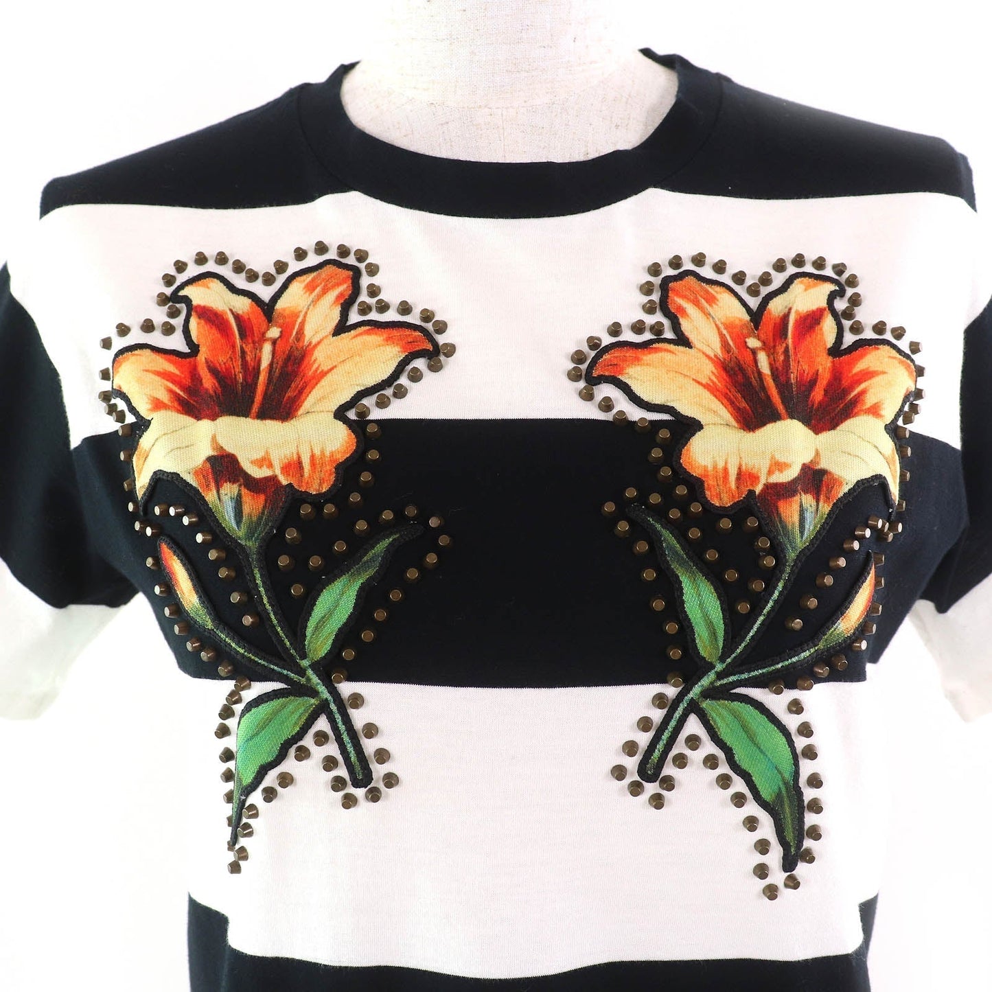 Gucci Mare Gothicum Flower Stud Border Pattern T-shirt