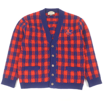 Gucci Check Pattern Wool Cardigan