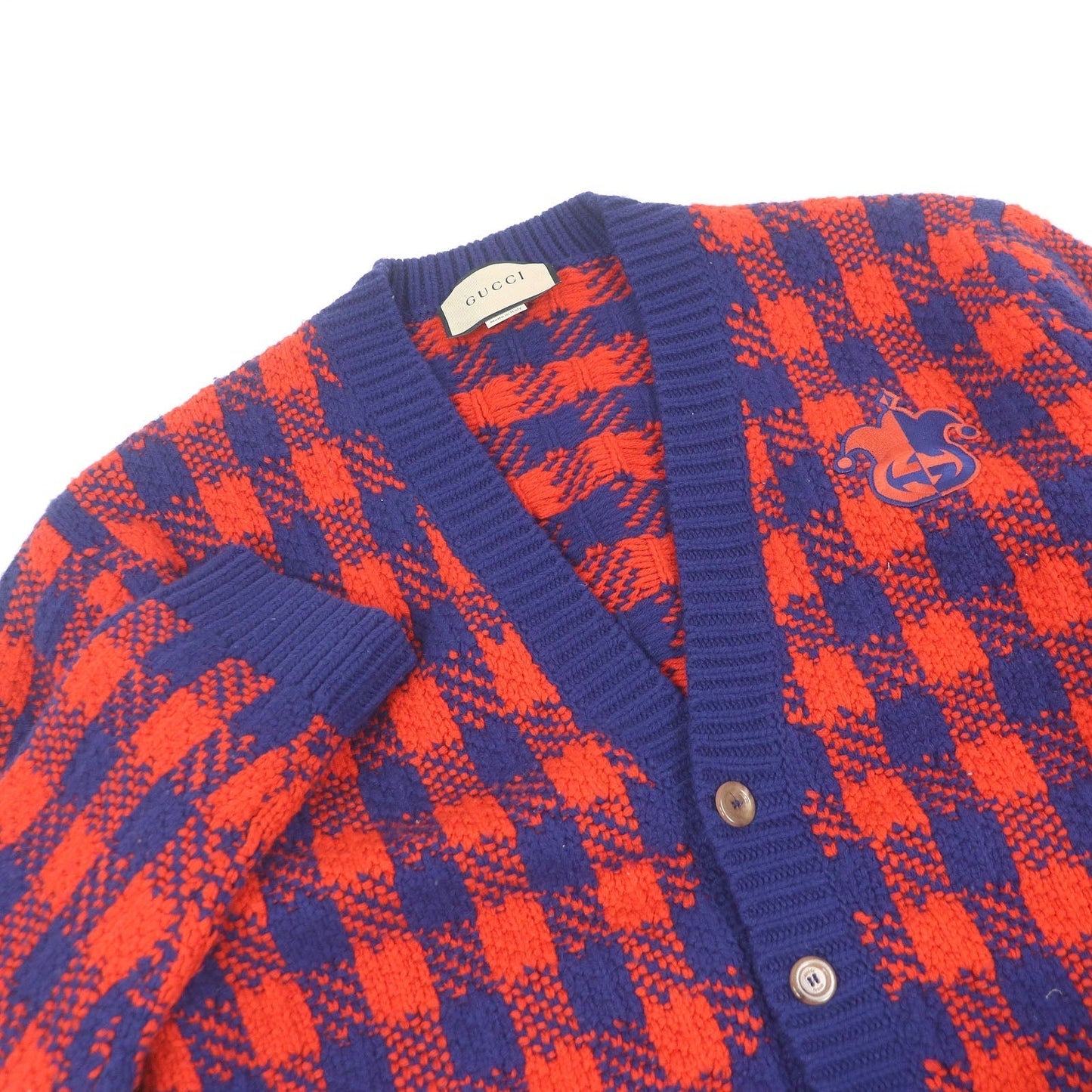 Gucci Check Pattern Wool Cardigan