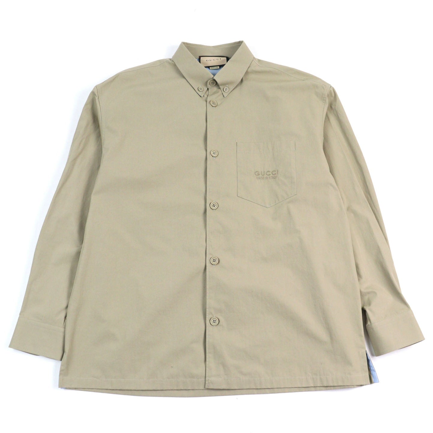 Gucci Embroidered Logo Long Sleeve Shirt Cotton Shirt