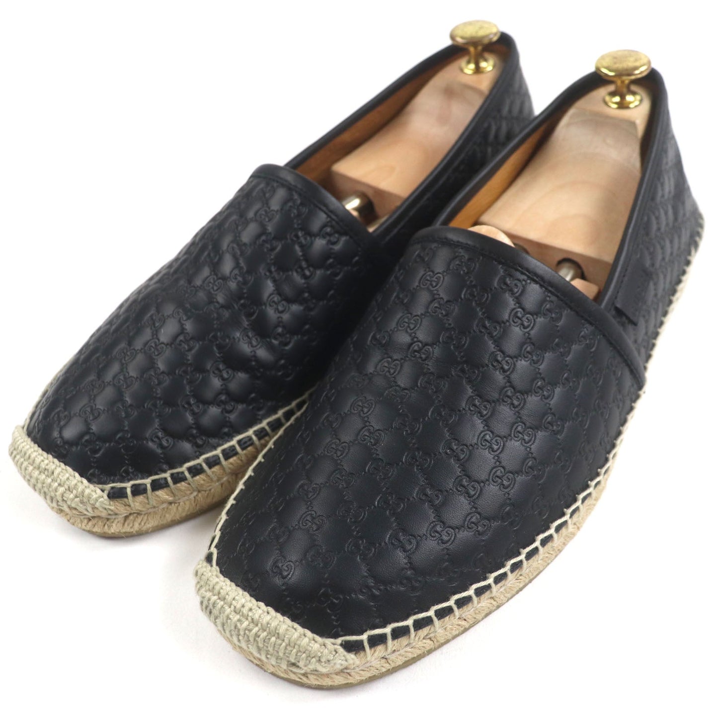Gucci Slip-on Micro GG Shima Leather Espadrilles
