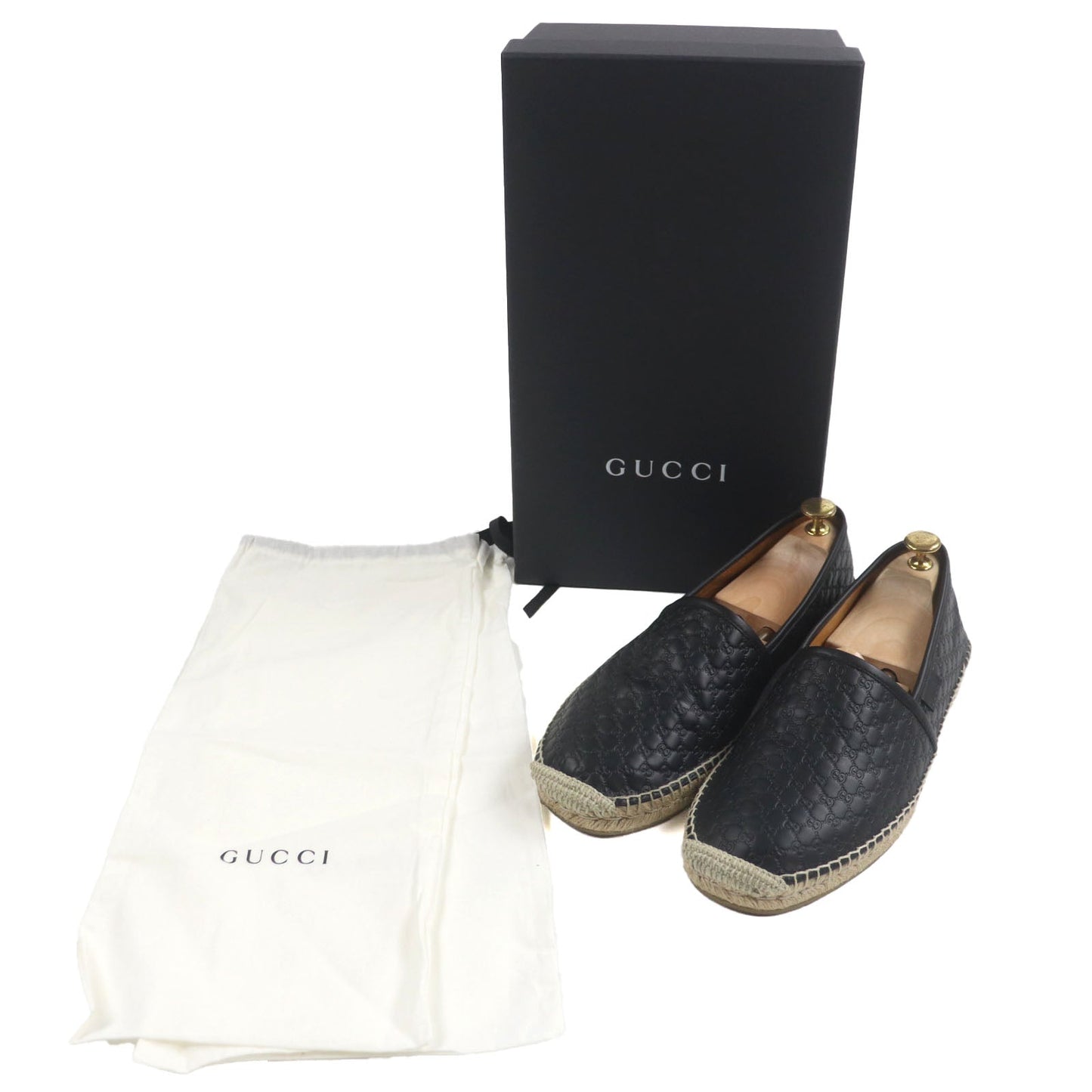 Gucci Slip-on Micro GG Shima Leather Espadrilles