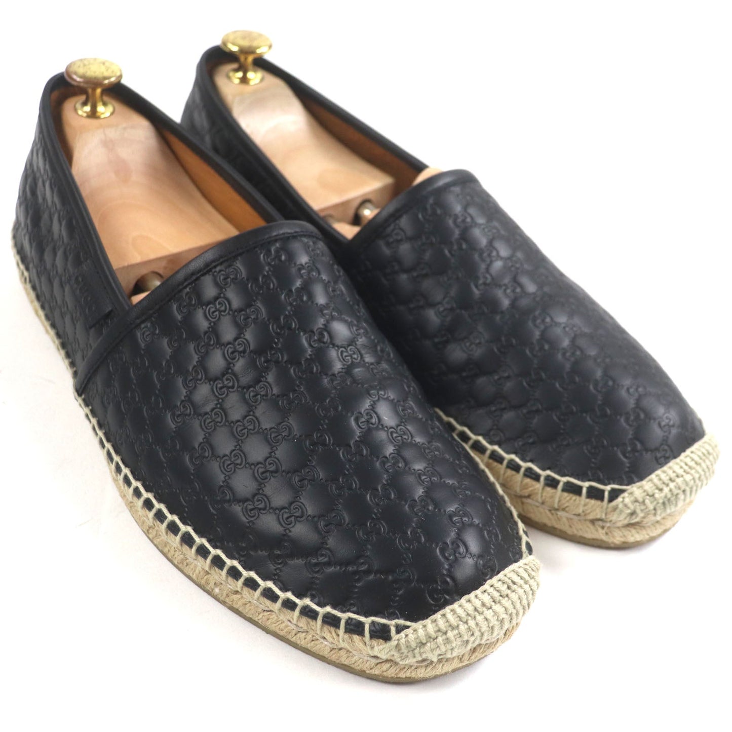 Gucci Slip-on Micro GG Shima Leather Espadrilles
