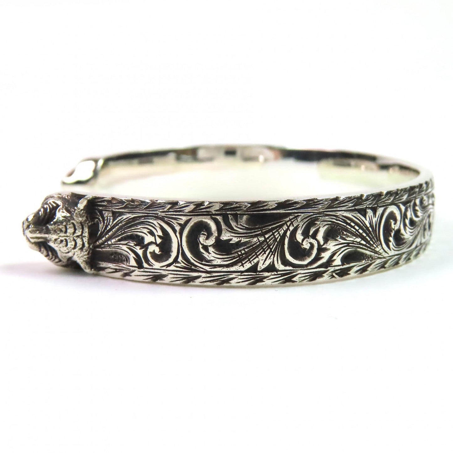 Gucci Arabesque motif cat head tiger AG925 Bracelet