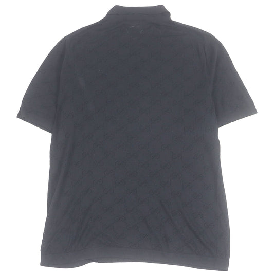 Gucci GG logo silk knit polo shirt