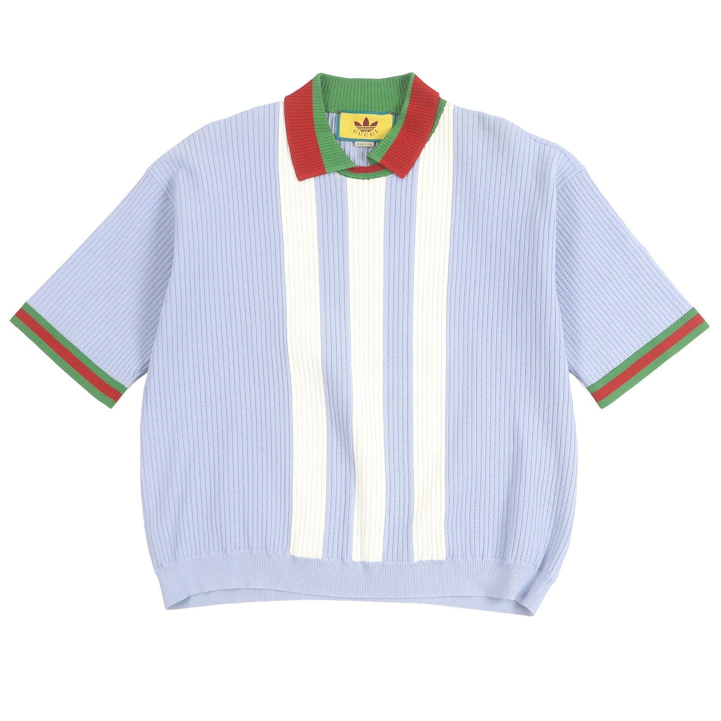 Gucci×adidas Web Line Three Stripes Knit Polo Shirt