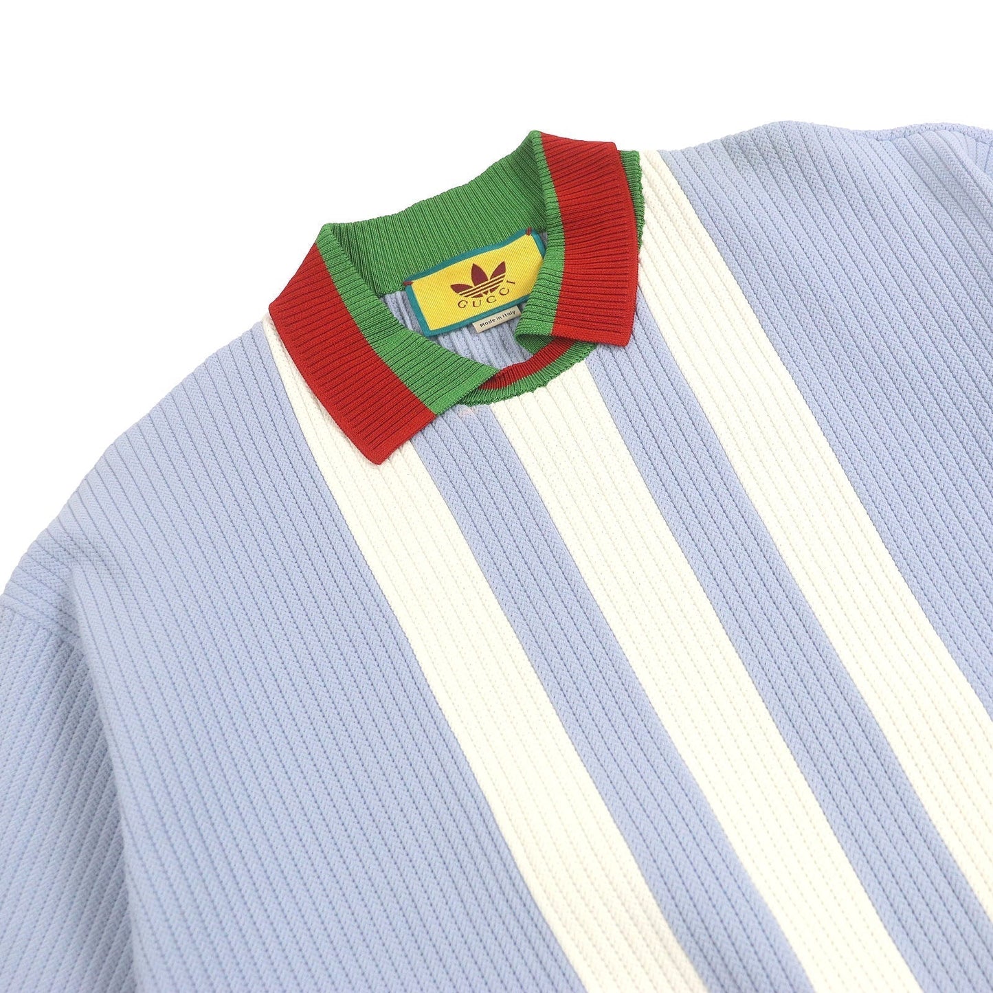 Gucci×adidas Web Line Three Stripes Knit Polo Shirt
