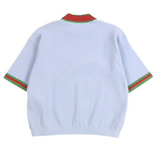 Gucci×adidas Web Line Three Stripes Knit Polo Shirt