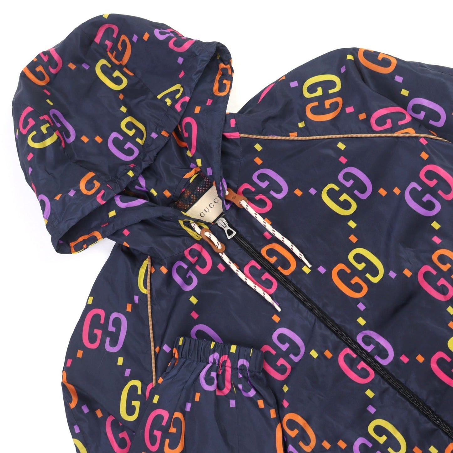 Gucci Jumbo GG Leather Hooded Jacket
