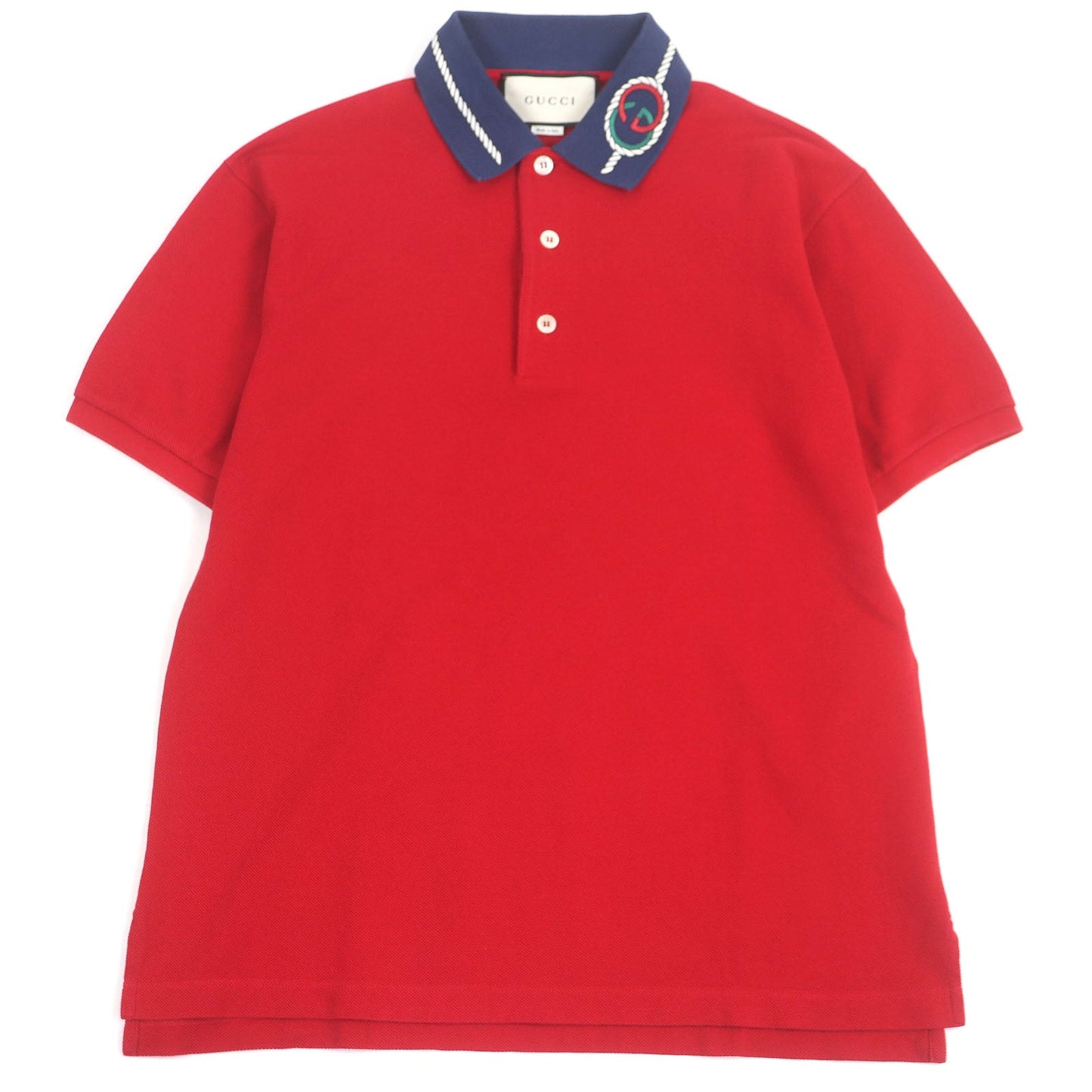 Gucci GG logo Rope Embroidery Short Sleeve Polo Shirt
