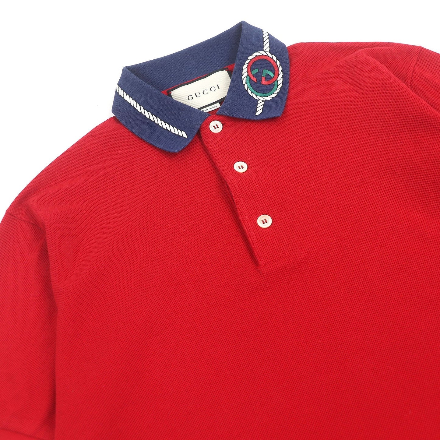 Gucci GG logo Rope Embroidery Short Sleeve Polo Shirt