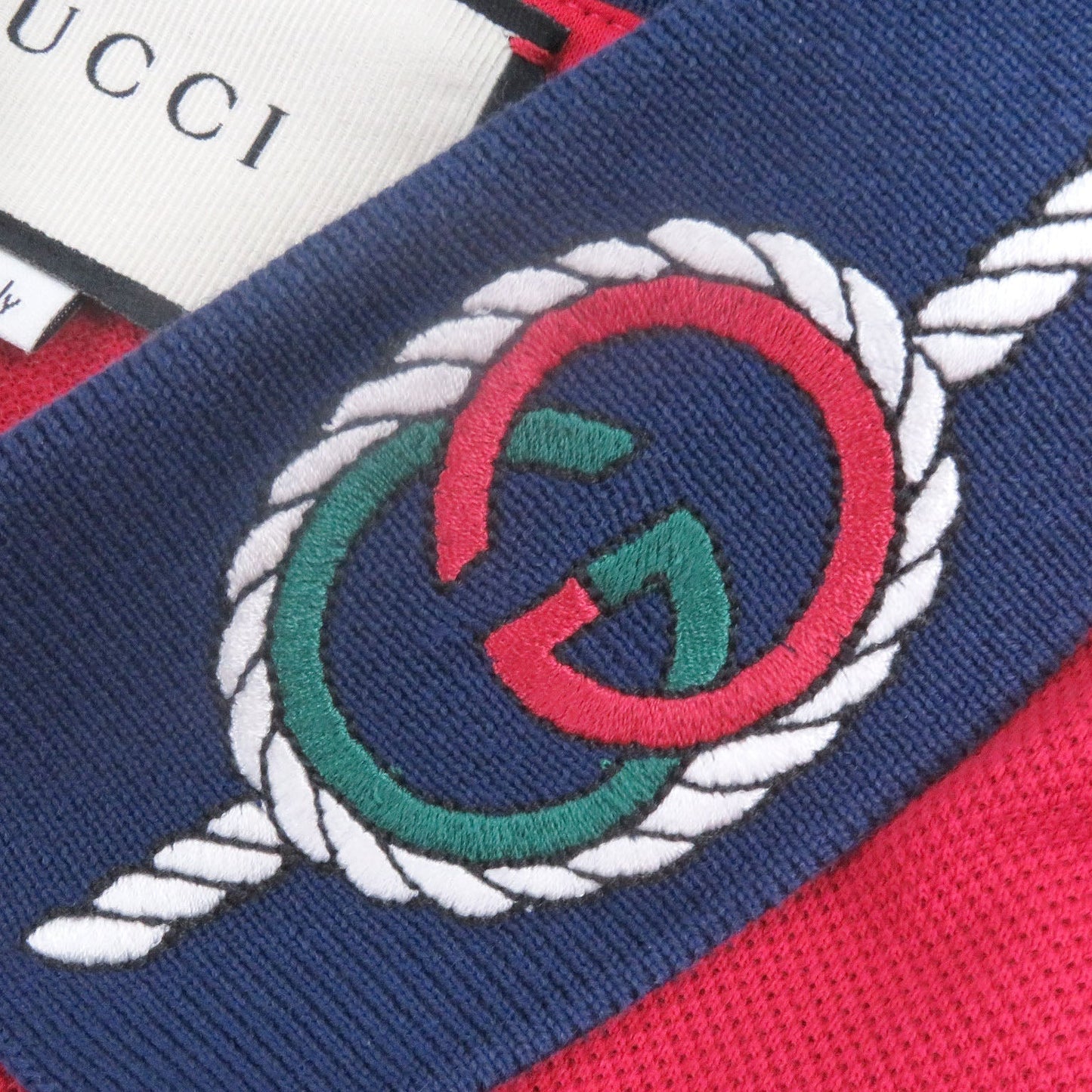 Gucci GG logo Rope Embroidery Short Sleeve Polo Shirt
