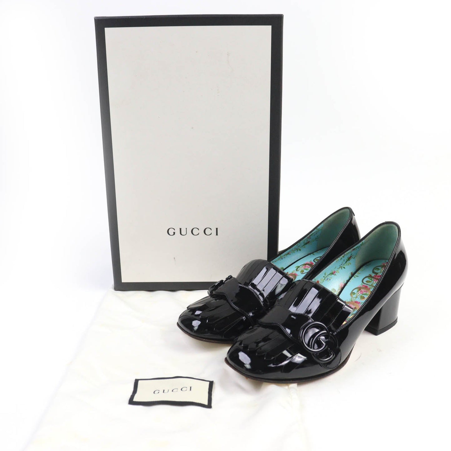 Gucci GG Marmont Quilted Patent Leather Pumps