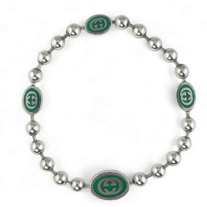Gucci Interlocking G Ball Chain AG925 Bracelet Size 17