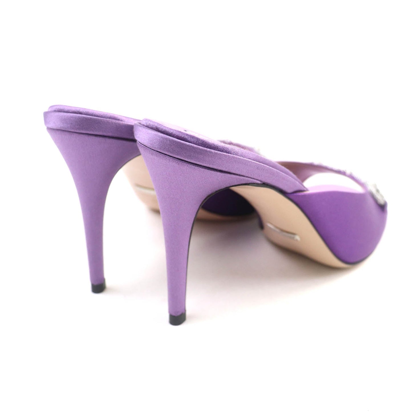 Gucci Horsebit Crystal Satin Mule