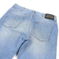 Gucci Leather Logo Patch Denim Pants