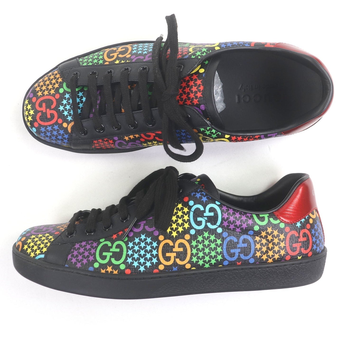Gucci GG logo Star Print Calfskin Sneakers
