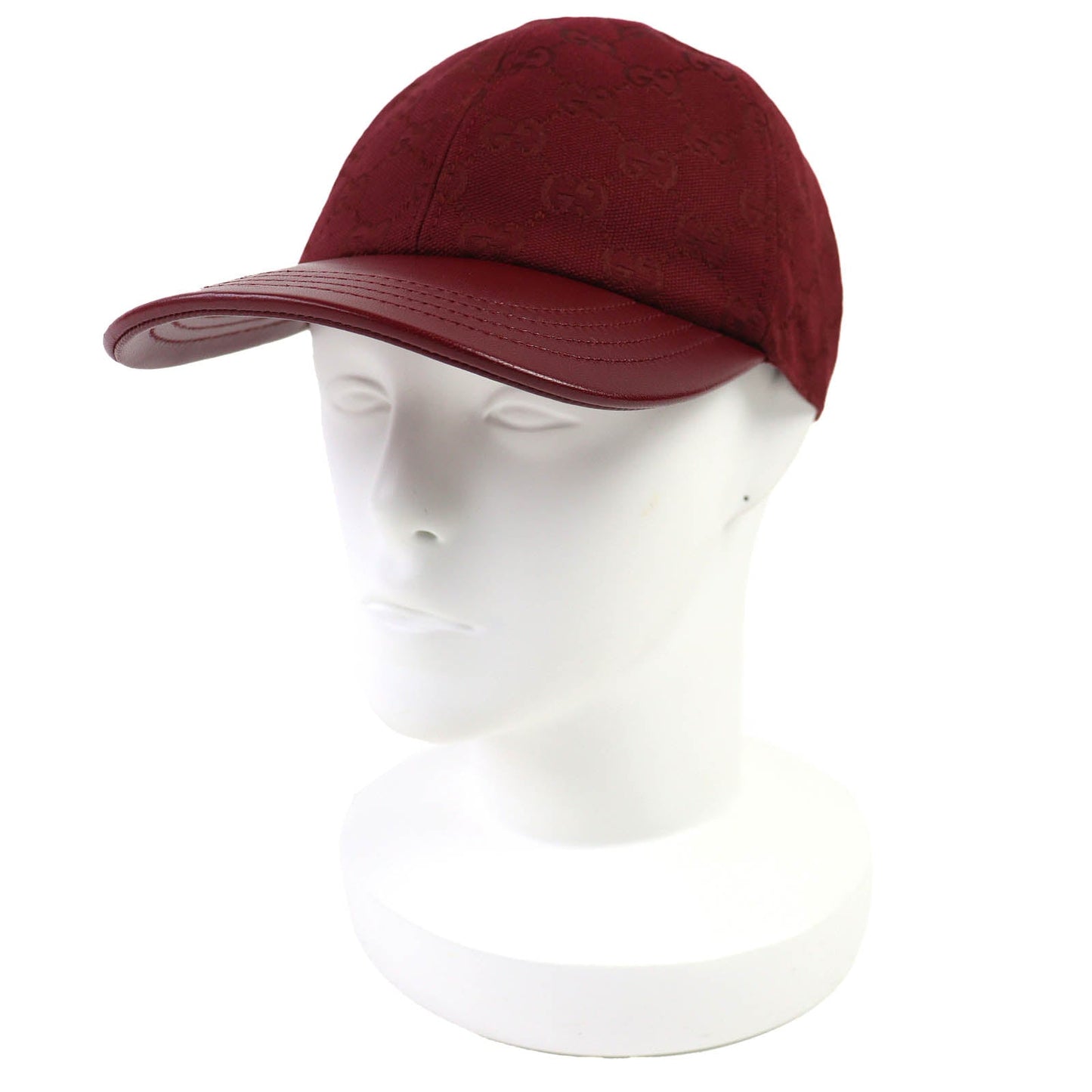 Gucci GG Monogram Canvas Leather Baseball Cap