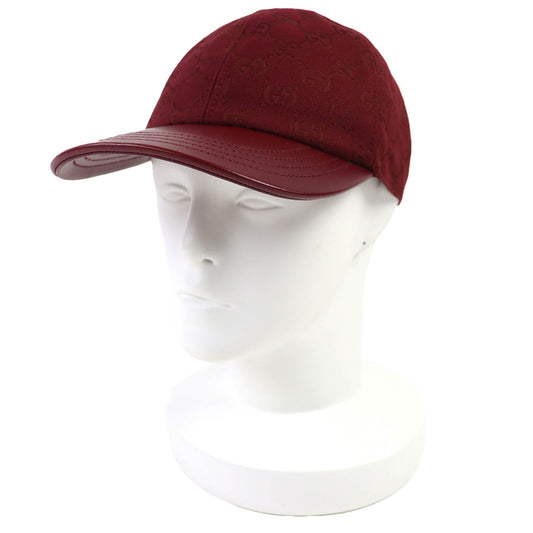 Gucci GG Monogram Canvas Leather Baseball Cap