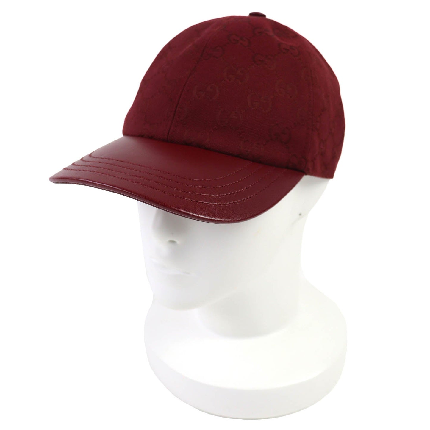 Gucci GG Monogram Canvas Leather Baseball Cap