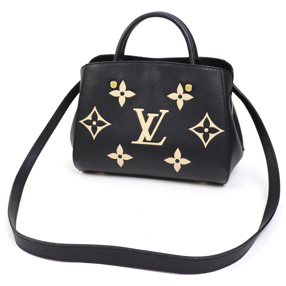 Louis Vuitton Montaigne BB Bicolor Giant Monogram Implant Leather Shoulder Bag