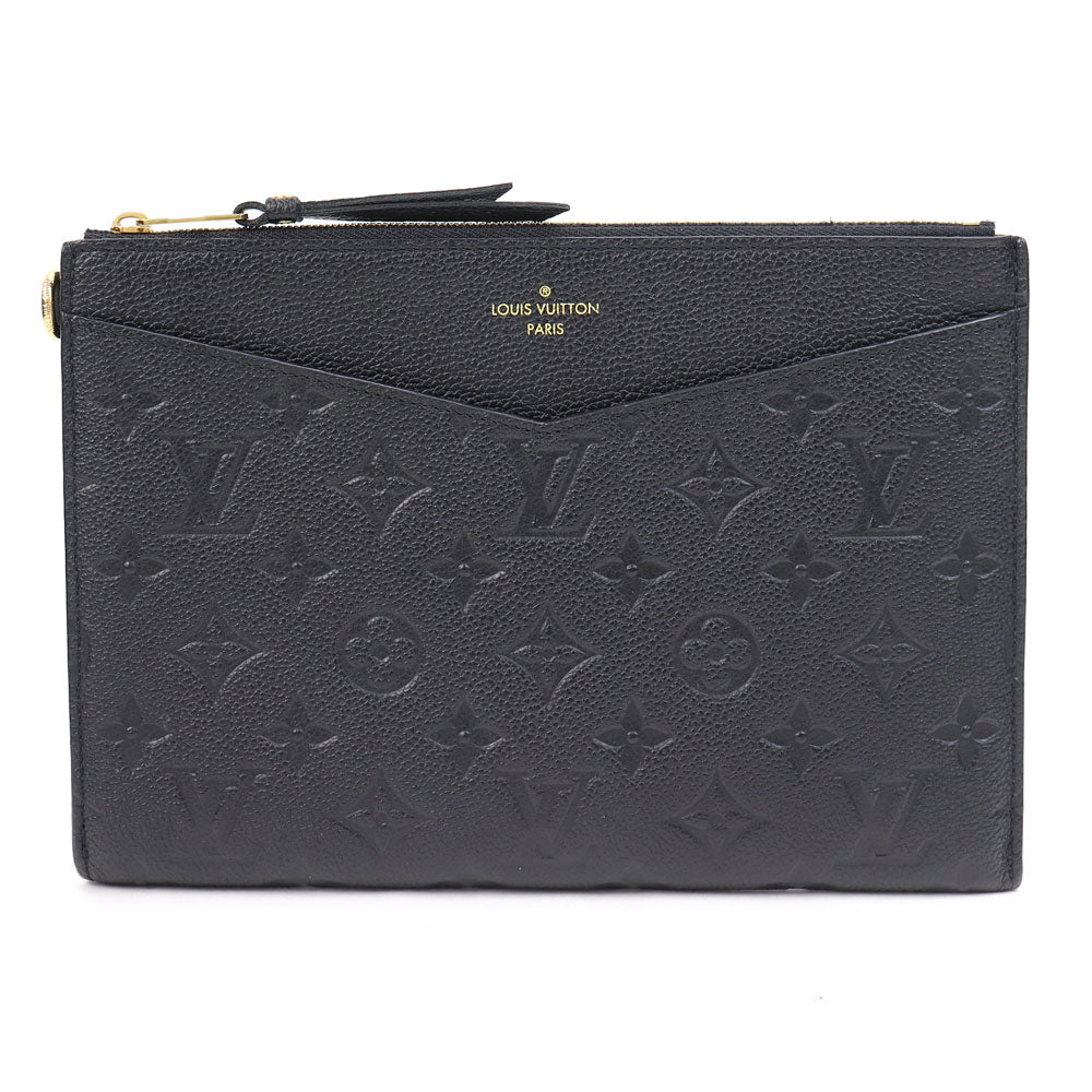 Louis Vuitton Pochette Melanie MM Monogram Implant Noir Clutch Bag