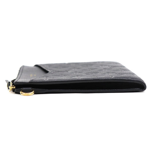Louis Vuitton Pochette Melanie MM Monogram Implant Noir Clutch Bag